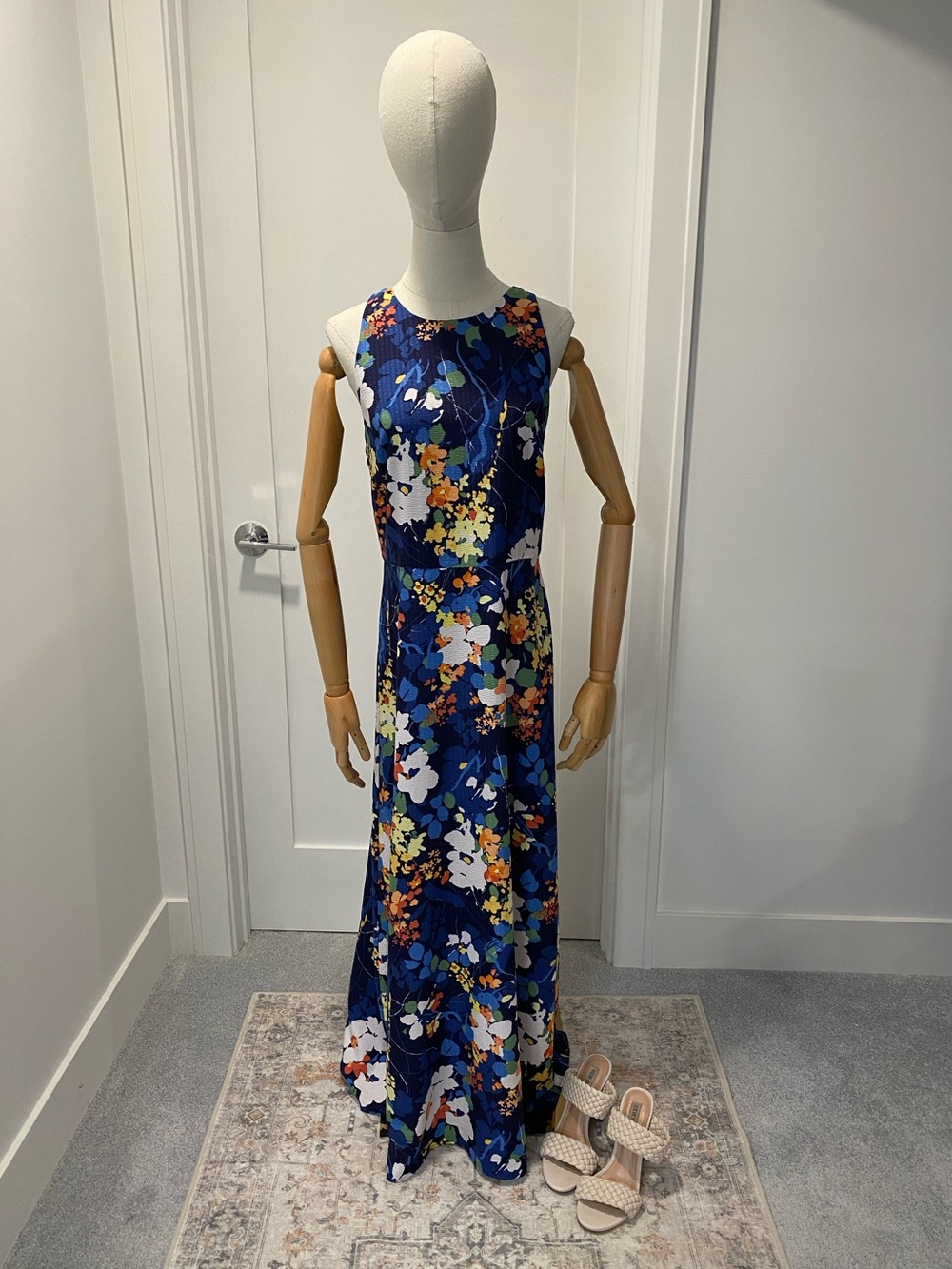 Banana Republic Navy Floral Sleeveless Maxi Dress